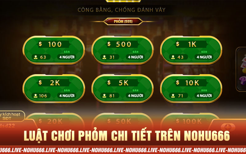 luật chơi game bài phỏm